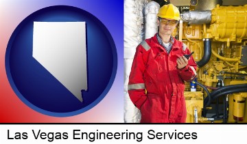 a hydraulics engineer, wearing a red jumpsuit in Las Vegas, NV